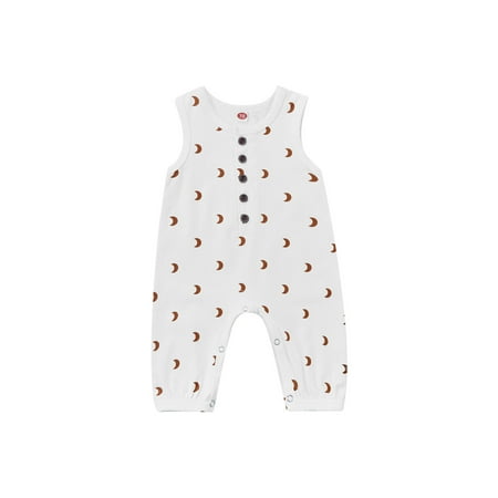 Imcute Infant Rompers Round Collar Sleeveless Moon Print Jumpsuit for Babies White 6-12 Months
Imcute Infant Rompers Round Collar Sleeveless Moon Print Jumpsuit for Babies White 6-12 Months