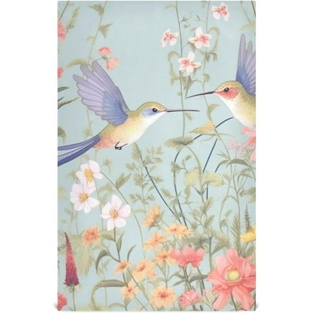 SKYSONIC Flowers & Birds Kitchen Towels 18 x 28 Inch Super Soft and Absorbent Dish Cloths for Washing Dishes 1 PCS Reusable Multi-Purpose Microfiber Hand Towels for Kitchen