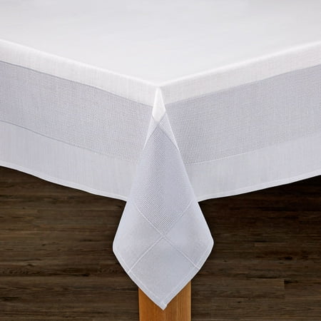 Bohemia 70 x70 Cotton/Poly Tablecloth in White/Grey