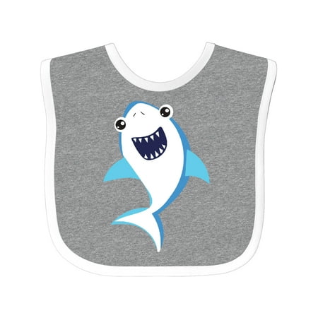 Inktastic Cute Shark Little Shark Blue Shark Sea Animal Gift Baby Boy or Baby Girl Bib