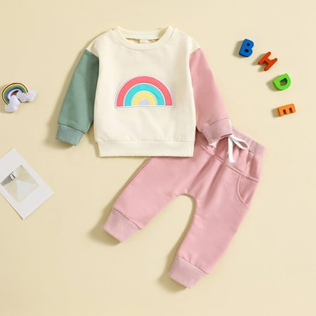 Hbdhejl Outfit Set For Boys Girls Toddler Baby Fall Clothes Rainbow Print Long Sleeve Sweatshirt Elastic Waist Pants Newborn Spring Outfit Red 2-3 Years
Hbdhejl Outfit Set For Boys Girls Toddler Baby Fall Clothes Rainbow Print Long Sleeve Sweatshirt Elastic Waist Pants Newborn Spring Outfit Red 2-3 Years