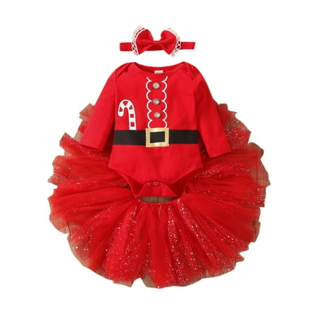 Toddler Girls Outfit Xmas Baby Long Sleeve Cartoon Print Romper Bodysuit Tops Tulle Dress With Headbands Christmas Outfits Set 3Pcs
Toddler Girls Outfit Xmas Baby Long Sleeve Cartoon Print Romper Bodysuit Tops Tulle Dress With Headbands Christmas Outfits Set 3Pcs