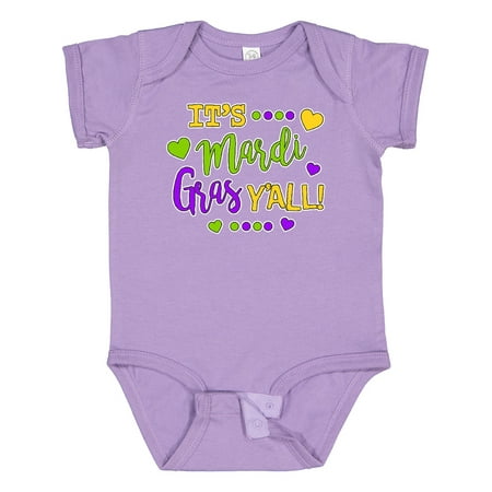 Inktastic Its Mardi Gras Yall with Hearts Gift Baby Boy or Baby Girl Bodysuit