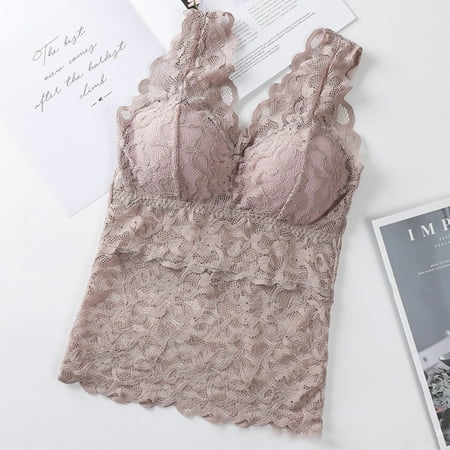 HRSR Women s Lace Camisole Bra Lingerie Sports Bras Knitted Pattern Stretch Removable(Bean Paste M)
HRSR Women s Lace Camisole Bra Lingerie Sports Bras Knitted Pattern Stretch Removable(Bean Paste M)