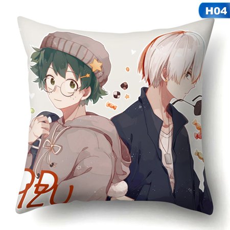 Fancyleo Anime Cushion Cover My Hero Academia Throw Pillow Cases Bedroom Sofa Pillow Cover(Without Inner)