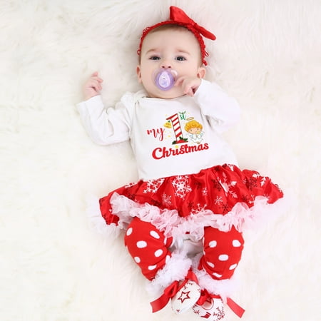 RPVATI Newborn Infant Baby Toddler Clothes Christmas Long Sleeve Bodysuit Headwear Shoes Tights Set 4 Pieces Fall Winter Clothes Set
RPVATI Newborn Infant Baby Toddler Clothes Christmas Long Sleeve Bodysuit Headwear Shoes Tights Set 4 Pieces Fall Winter Clothes Set