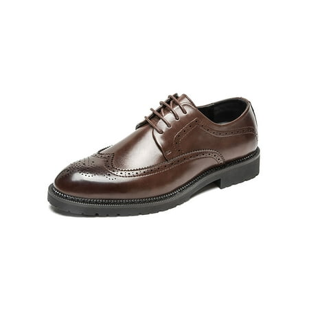 Ferndule Mens Leather Shoe Lace Up Oxford Dress Shoes Wingtip Flats Non Slip Pointed Toe Work Brogue Comfort Brown 8.5
Ferndule Mens Leather Shoe Lace Up Oxford Dress Shoes Wingtip Flats Non Slip Pointed Toe Work Brogue Comfort Brown 8.5