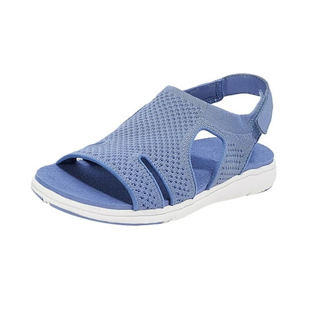 Summer Ladies Sandals Breathable Elastic Webbing Platform Casual Sandals