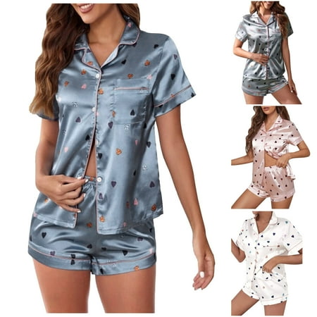 Tejiojio Women Clothes Clearance Womens Silk Satin Pajamas Set Two-Piece Sleepwear Loungewear Button-Down Sets
Tejiojio Women Clothes Clearance Womens Silk Satin Pajamas Set Two-Piece Sleepwear Loungewear Button-Down Sets