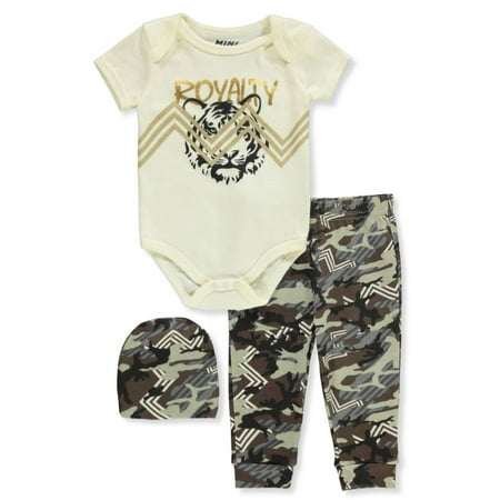Mini Fresh Boys 3-Piece Tiger Layette Set - yellow multi 3 - 6 months (Newborn)