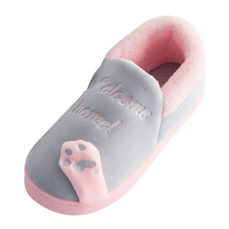 TWIFER Womens Shoes Winter Home Slippers Cartoon Cat Non-slip Warm Indoors Bedroom Floor Shoe