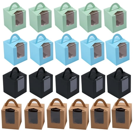 Kaesi 10Pcs Clear Window Single Cupcake Boxes Muffins Pastries Containers with Handle
Kaesi 10Pcs Clear Window Single Cupcake Boxes Muffins Pastries Containers with Handle