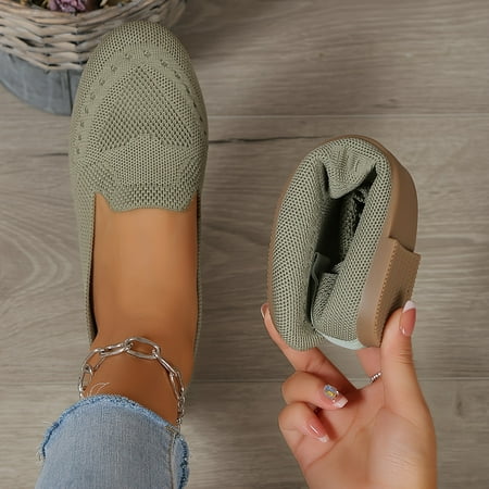 Women s Black Slip On Flats Breathable Knitted Round Toe Non-slip Shoes Casual Lightweight Walking Shoes
Women s Black Slip On Flats Breathable Knitted Round Toe Non-slip Shoes Casual Lightweight Walking Shoes