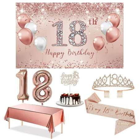 Trgowaul 18th Birthday Decorations for Girls Rose Gold 18 Birthday Banner Tablecloth 18th Birthda
Trgowaul 18th Birthday Decorations for Girls Rose Gold 18 Birthday Banner Tablecloth 18th Birthda