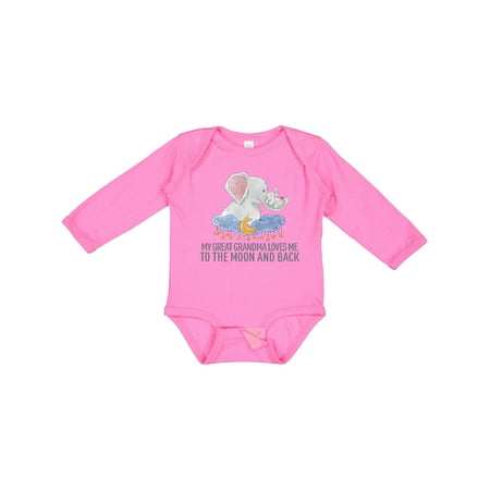 Inktastic My Great Grandma Loves Me to the Moon and Back Elephants Gift Baby Boy or Baby Girl Long Sleeve Bodysuit
Inktastic My Great Grandma Loves Me to the Moon and Back Elephants Gift Baby Boy or Baby Girl Long Sleeve Bodysuit
