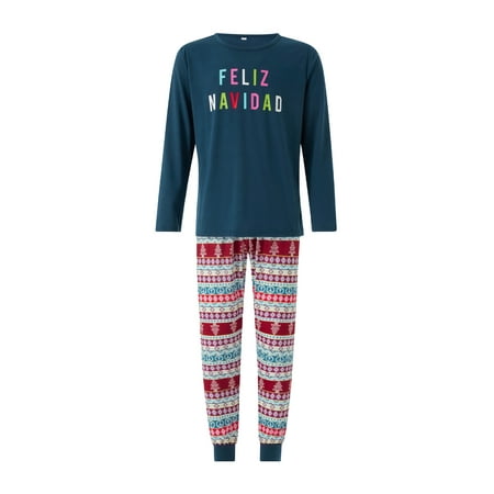 COUTEXYI Christmas Family Matching Pajamas Set Long Sleeve Letters Print T-shirt with Tree Print Pants
COUTEXYI Christmas Family Matching Pajamas Set Long Sleeve Letters Print T-shirt with Tree Print Pants