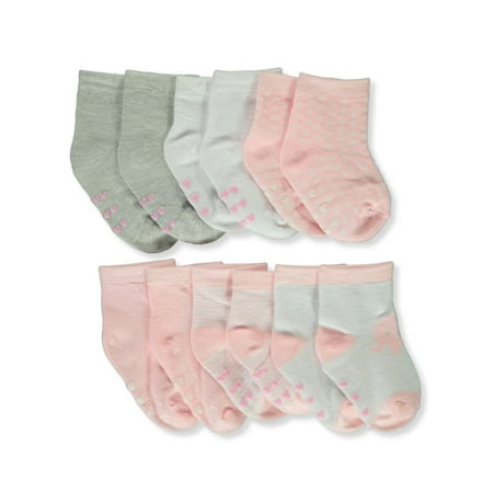 Emporio Baby Baby Girls 6-Pack Cozy Baby Socks - pink 0 - 6 months