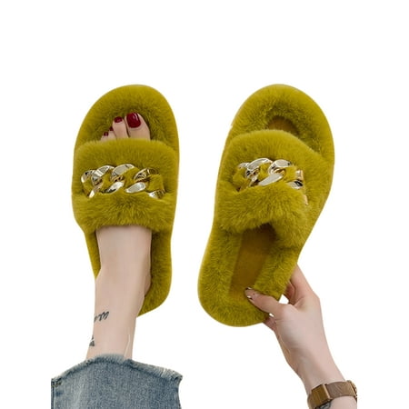GENILU Men Breathable Casual Thick Sole Fleece Shoes Lightweight Open Toe Indoor Wear-Resistant Flat Fuzzy Slippers Yellow 5.5
GENILU Men Breathable Casual Thick Sole Fleece Shoes Lightweight Open Toe Indoor Wear-Resistant Flat Fuzzy Slippers Yellow 5.5