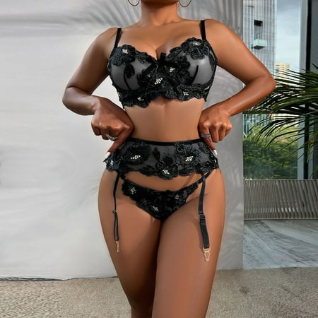 ERTUTUYI Sheer Floral Lace Pajamas Lingerie Set High Waist Sleepwear Bra And Panty Two Piece Nightwear
ERTUTUYI Sheer Floral Lace Pajamas Lingerie Set High Waist Sleepwear Bra And Panty Two Piece Nightwear