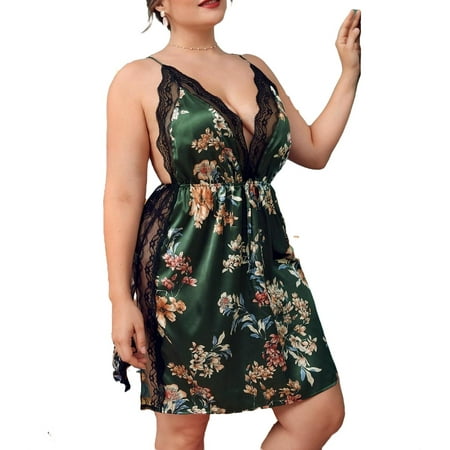 Sexy Floral Print Cami Strap Slip Dress Sleeveless Multicolor Plus Size Nightgowns & Sleepshirts (Women s)
Sexy Floral Print Cami Strap Slip Dress Sleeveless Multicolor Plus Size Nightgowns & Sleepshirts (Women s)