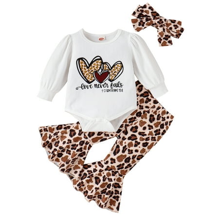 HESHENG Valentine’s Day Set for Infant Baby Girls Long Sleeve Letter Romper Tops + Flare Pants + Headband 3Pcs Set White Leopard 12-18 Months
HESHENG Valentine’s Day Set for Infant Baby Girls Long Sleeve Letter Romper Tops + Flare Pants + Headband 3Pcs Set White Leopard 12-18 Months