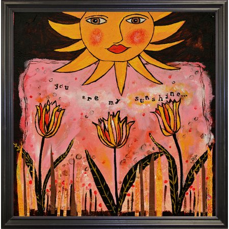 You Are My Sunshine Orig Usa-JANHIN127091 Print 11.5"x11.5" by Jane Hinchliffe in a Black Grande