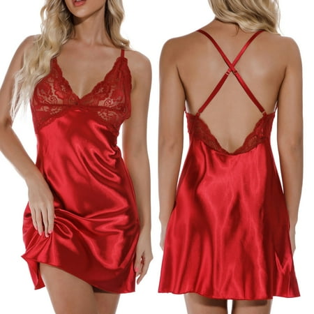 Yubatuo Lingerie for Women Sexy Satin Lace V-Neck Lingerie Underwear Nightdress Pajamas Dress
Yubatuo Lingerie for Women Sexy Satin Lace V-Neck Lingerie Underwear Nightdress Pajamas Dress