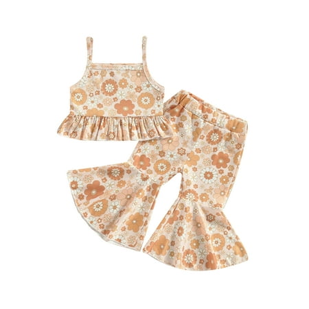 Peyakidsaa Toddler Baby Girl Floral Sleeveless Suspender Tank Top Bell Bottoms Set 1-4 Years
Peyakidsaa Toddler Baby Girl Floral Sleeveless Suspender Tank Top Bell Bottoms Set 1-4 Years