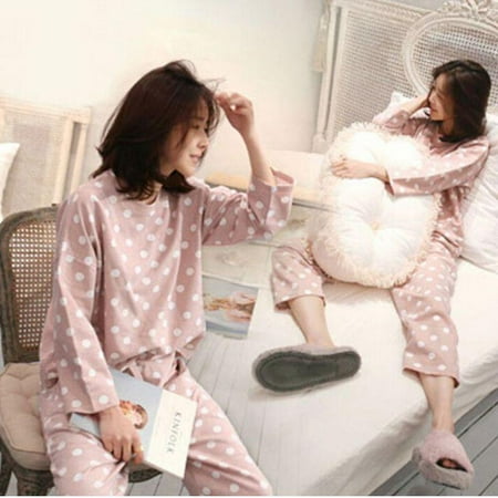 Pyjamas Set Women Spring Autumn Pajamas Round neck Slim Long Sleeve Top Trousers Cute Polka Dot Print Pajamas Pink M/L/XL/2XL Optional
Pyjamas Set Women Spring Autumn Pajamas Round neck Slim Long Sleeve Top Trousers Cute Polka Dot Print Pajamas Pink M/L/XL/2XL Optional
