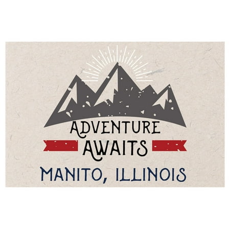 Manito Illinois Souvenir 2x3 Inch Fridge Magnet Adventure Awaits Design