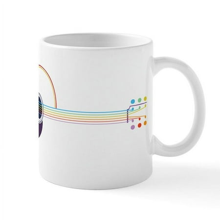 CafePress - Neon Guitar Mug - 11 oz Ceramic Mug - Novelty Coffee Tea Cup