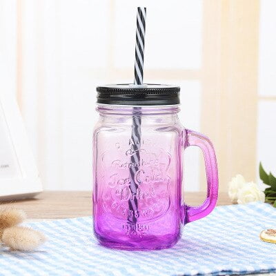 BPA free Gradient Mason jar of milk tea cup Classic insulated tumbler ttle Metal cover with a straw size straw
BPA free Gradient Mason jar of milk tea cup Classic insulated tumbler ttle Metal cover with a straw size straw