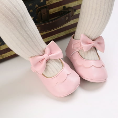 

PATPAT Baby / Toddler White Bowknot Decor Velcro Closure Prewalker Shoes