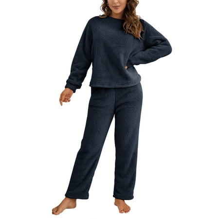 Women s Plush Pajamas 2 Piece Solid Fuzzy Long Sleeve Round Neck Tops and Bottom Fleece Sleepwear Pjs Sets
Women s Plush Pajamas 2 Piece Solid Fuzzy Long Sleeve Round Neck Tops and Bottom Fleece Sleepwear Pjs Sets