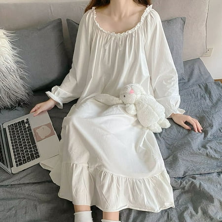 CoCopeaunt Princess Nightdress Women Autumn Long Nightgown Lace Sleepwear Long Sleeve Nightwear White Sleeping Dress Plus Size 3XL
CoCopeaunt Princess Nightdress Women Autumn Long Nightgown Lace Sleepwear Long Sleeve Nightwear White Sleeping Dress Plus Size 3XL