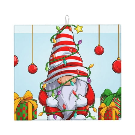 Pofeuu Funny Christmas Gnome Print Ultra Water Absorbent Microfiber Dish Drying Mat Drying Mat for Kitchen Kitchen Counter Accessories
Pofeuu Funny Christmas Gnome Print Ultra Water Absorbent Microfiber Dish Drying Mat Drying Mat for Kitchen Kitchen Counter Accessories