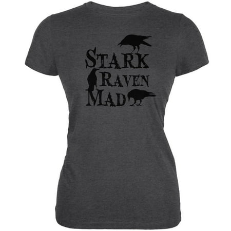 Halloween Stark Raven Mad Dark Heather Juniors Soft T-Shirt