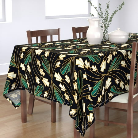 Cotton Sateen Tablecloth 70 x 144 - Art Deco Floral 1920s Geometric Abstract Botanical Black Teal Cream Print Custom Table Linens by Spoonflower
Cotton Sateen Tablecloth 70 x 144 - Art Deco Floral 1920s Geometric Abstract Botanical Black Teal Cream Print Custom Table Linens by Spoonflower