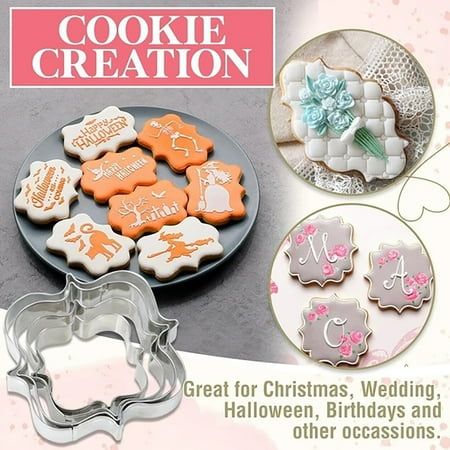 WNG Stainless Steel Fondant Cookie Stamper Creative DIY Mold Cute Pattern 4Pc