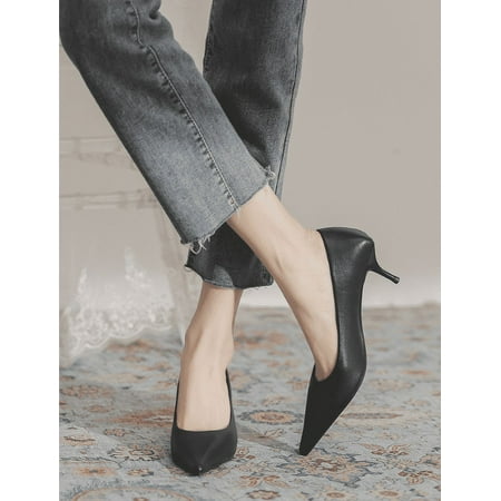 Womens Comfort Dress Shoes Fashion Kitten Heel Dress Shoes Party Work Sexy Nude