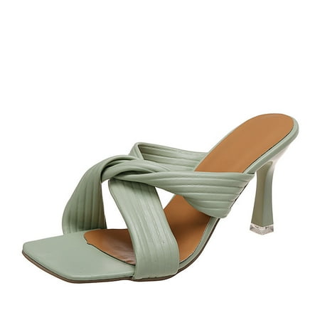 VKEKIEO Women s Leisure Vacation Square Head Pleated Cross Outer Wear High Heeled Sandals Slippers
VKEKIEO Women s Leisure Vacation Square Head Pleated Cross Outer Wear High Heeled Sandals Slippers