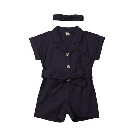 TheFound Kids Toddler Baby Girls Overalls Solid Lapel Button Down Jumpsuit Romper Wide Leg Shorts with Belt
TheFound Kids Toddler Baby Girls Overalls Solid Lapel Button Down Jumpsuit Romper Wide Leg Shorts with Belt