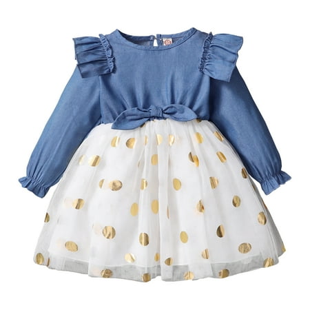 NZRVAWS Newborn Baby Girls Dress Splice Wave Point Print Lace Ruffle Sleeve Long Sleeve Round Neck Dress 1PCS Sun Dress 6-9 Months Blue
NZRVAWS Newborn Baby Girls Dress Splice Wave Point Print Lace Ruffle Sleeve Long Sleeve Round Neck Dress 1PCS Sun Dress 6-9 Months Blue