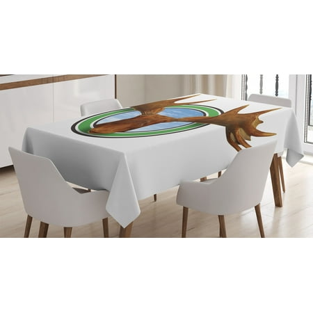 Moose Decor Tablecloth Symbolic Northern Fauna Icon with Deer Head Humor Natural Preservation Image Rectangular Table Cover for Dining Room Kitchen 60 X 84 Inches Green Brown by Ambesonne
Moose Decor Tablecloth Symbolic Northern Fauna Icon with Deer Head Humor Natural Preservation Image Rectangular Table Cover for Dining Room Kitchen 60 X 84 Inches Green Brown by Ambesonne