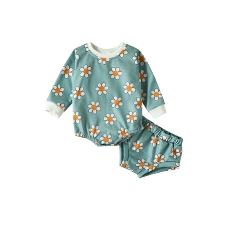 Gwiyeopda Toddler Baby Girl Clothes Set Flower Print Long Sleeve Romper + Elastic Waist Triangle Shorts
Gwiyeopda Toddler Baby Girl Clothes Set Flower Print Long Sleeve Romper + Elastic Waist Triangle Shorts
