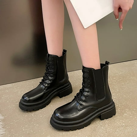 ERTUTUYI Women Ankle Boots Autumn And Winter Fashion Solid Color Round Toe Lace Up British Style Comfortable Thick Bottom Square Heel Black 40
ERTUTUYI Women Ankle Boots Autumn And Winter Fashion Solid Color Round Toe Lace Up British Style Comfortable Thick Bottom Square Heel Black 40