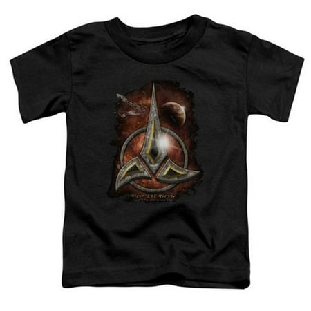 Trevco Star Trek-Klingon Crest - Short Sleeve Toddler Tee - Black- Medium 3T