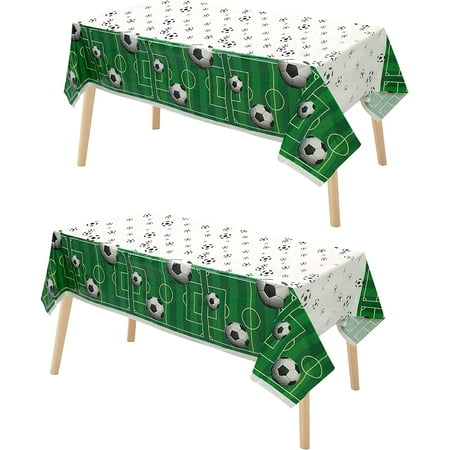 Soccer Tablecloth Supplies 3Pcs Soccer Table Covers Soccer Pattern Table Cloth Plastic Printed Sports Tablecloth