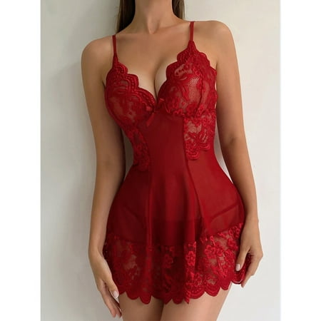 YIWEI Women Sheer Lingerie Nightdress Lace Sleepwear Underwear Ladies Dress Robe Red Wine S
YIWEI Women Sheer Lingerie Nightdress Lace Sleepwear Underwear Ladies Dress Robe Red Wine S