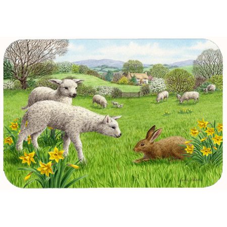Caroline's Treasures Lambs, Sheep and Rabbit Hare Kitchen/Bath Mat